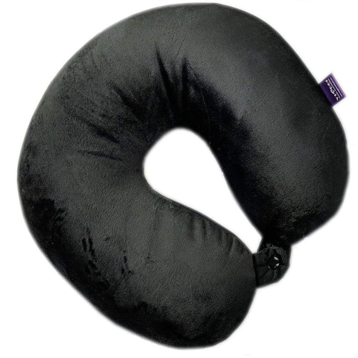 Viaggi Microbead Travel Neck Pillow with Fleece Cover - Black 3