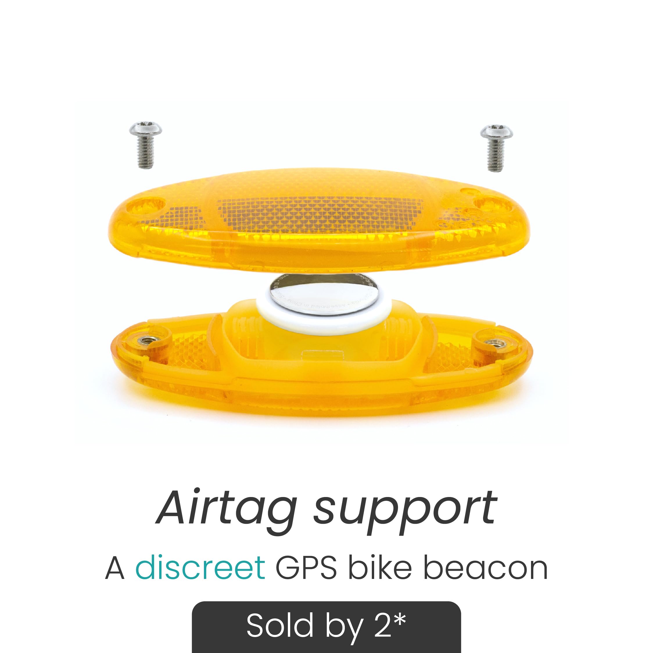 Overade AIRFLEC x2 - Mount for AirTag GPS Tracker - Wheel Reflectors - Bicycle Anti-Theft Alarm