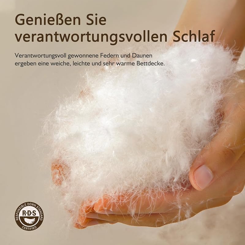 BPC Luxus Pehelypaplan 155x220 cm - Organikus Pamut Négy Évszakos Dunyha, Ultra-Puha Szállodai Minőség, Hipoallergén, Légáteresztő, Oeko-Tex