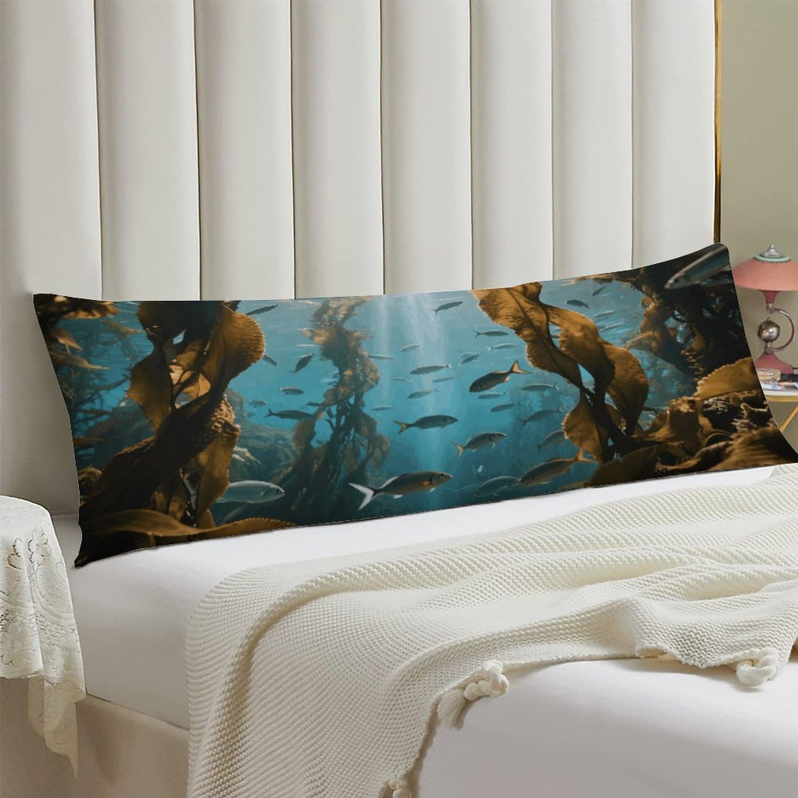 Body Pillow Cover 20x54 Long Pillow Case with Invisible Zipper Breathable Microfiber Kelp Forest Pillowcase Soft Cozy Protector for Bedroom Couch Sofa Bed Home Decor All Seasons