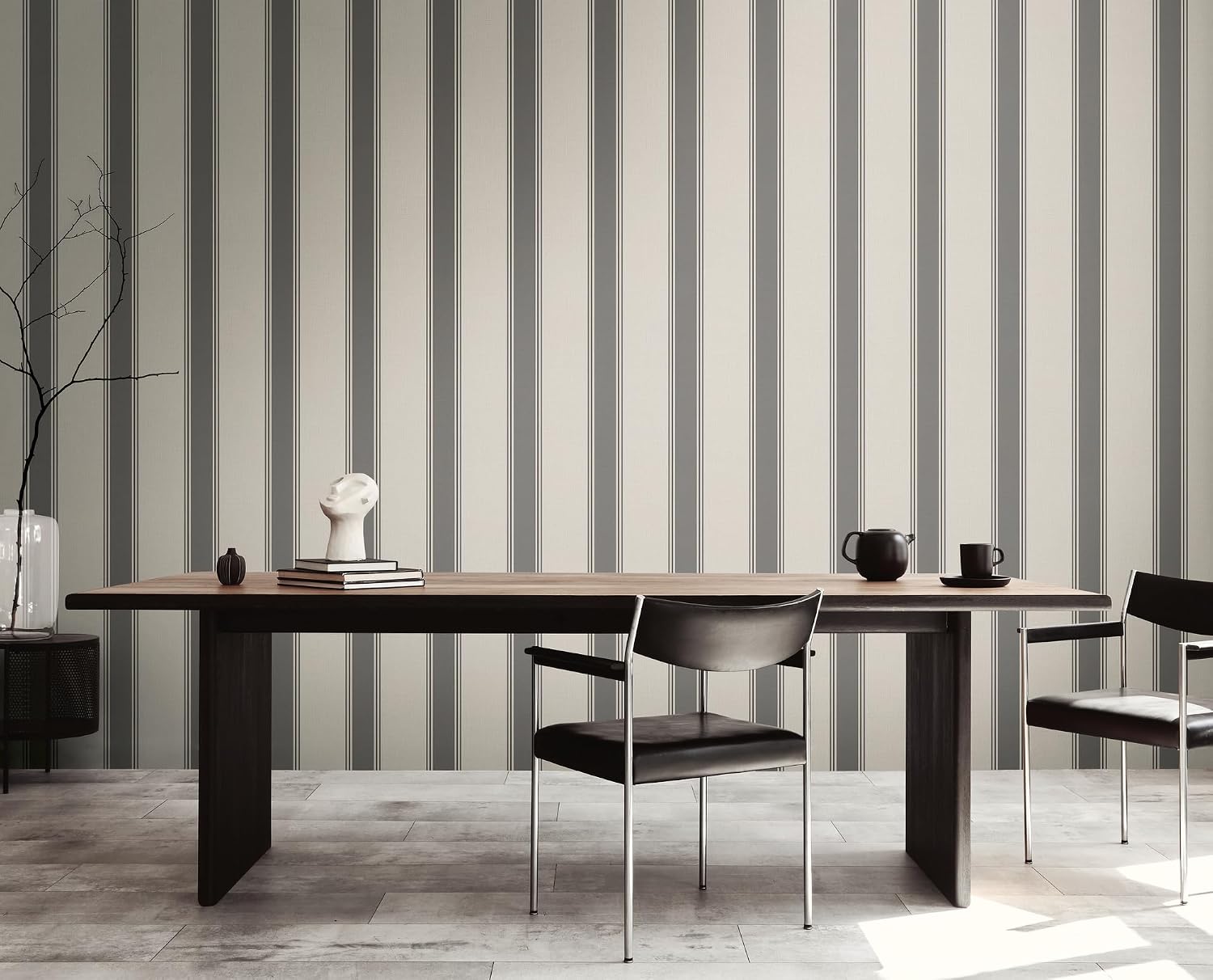 Livingwalls MICHALSKY 399832 Non-Woven Wallpaper Stripes – High-Quality Wallpaper Country House Design in Beige, Grey