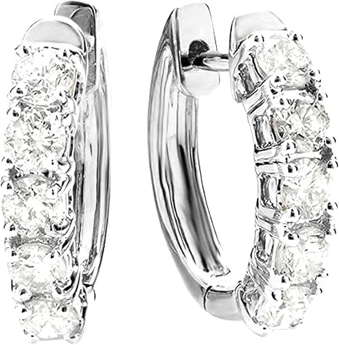 1-5 Carat Huggies Hoop Diamond Earrings 14K Gold Premium Collection