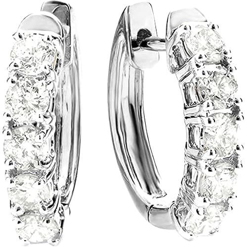 Houston Diamond District Huggies Hoop Natural Diamond Earrings Value Collection