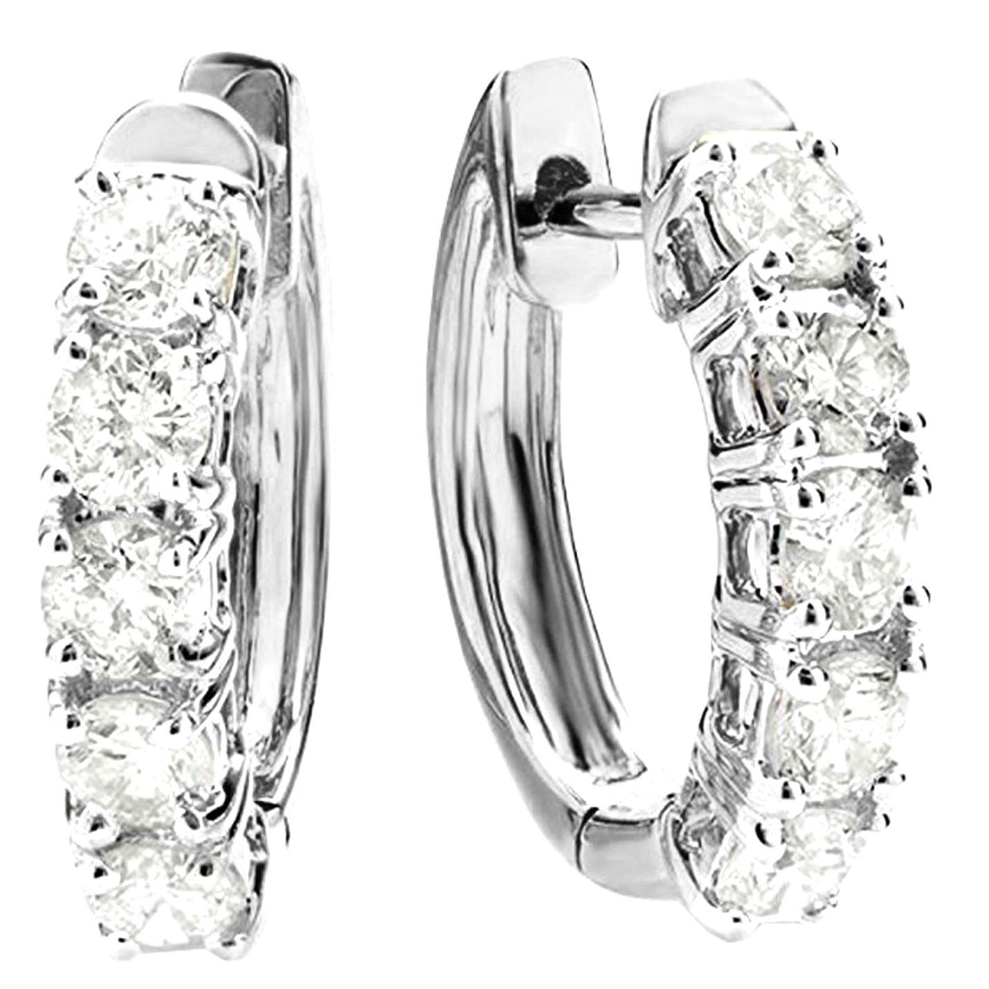 Houston Diamond District 1 to 6 Carat Classic LAB GROWN Diamond Huggie Hoop Earrings for Women Ultra Premium