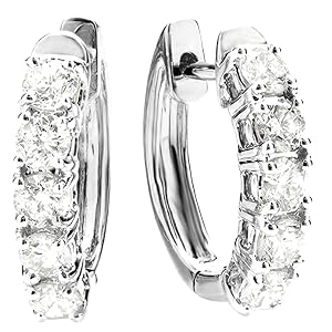 Houston Diamond District 1 to 6 Carat Classic LAB GROWN Diamond Huggie Hoop Earrings for Women Ultra Premium