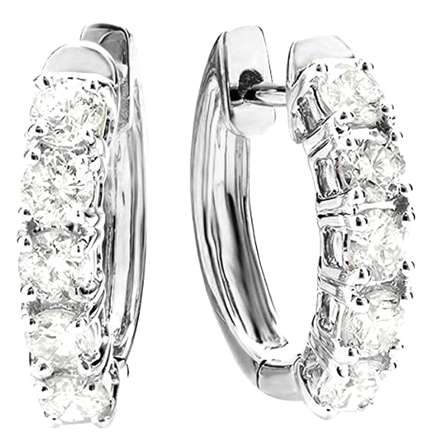 Houston Diamond District 1 to 6 Carat Classic LAB GROWN Diamond Huggie Hoop Earrings for Women Ultra Premium