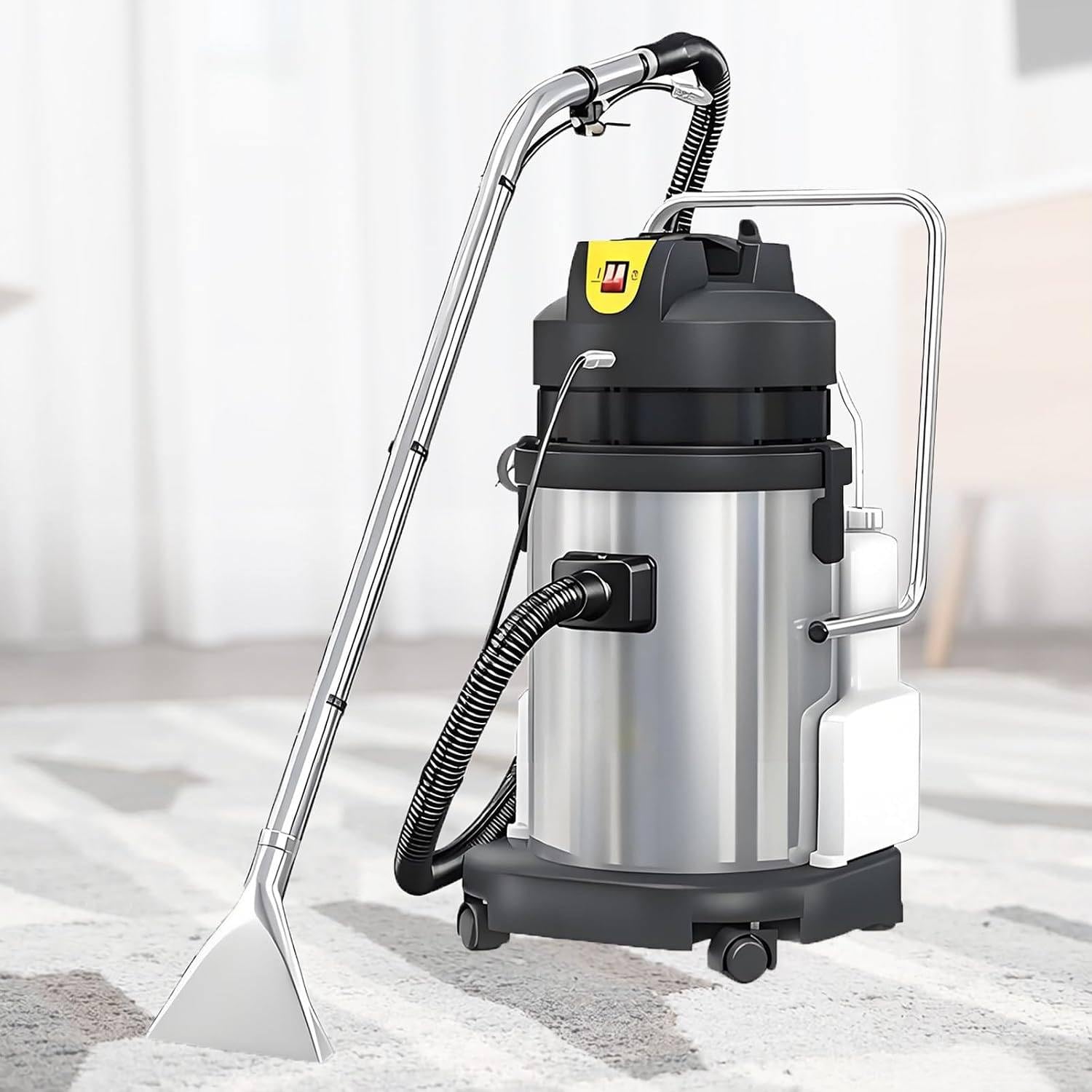 Inyector Extractor 3 en 1, Limpia Tapicerías Profesional para Alfombras 40L | 1034W de Potencia, Caudal de Aire 53L/s, Depósito Inox, Mangueras Largas y Accesorios para Sofás,Suelos e Interiores de Coche