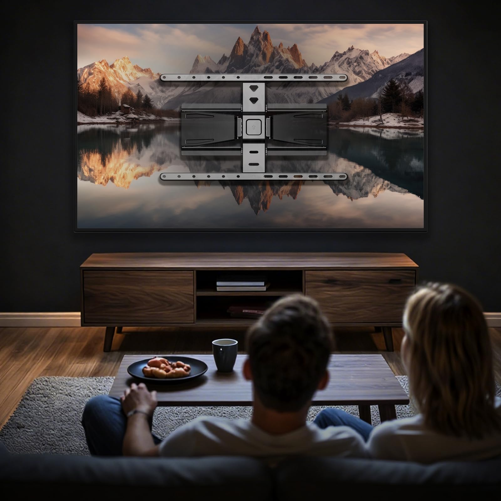 TV Wandhalterung für 43–90 Zoll Fernseher bis 50kg | Ultra-Slim Wandhalterung Fernseher Schwenkbar Neigbar TV Halterung mit 1,96cm Wandabstand,Kabelmanagement Max VESA 600x400mm