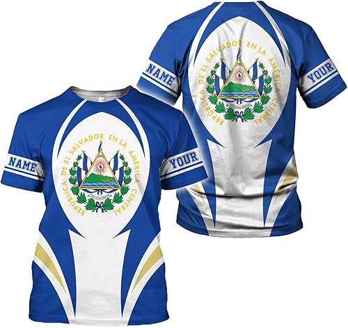 Miniatura 5 de Camiseta personalizada de El Salvador con bandera de El Salvador para hombres, mujeres, orgullo salvadoreño, camiseta de El Salvadoreña
