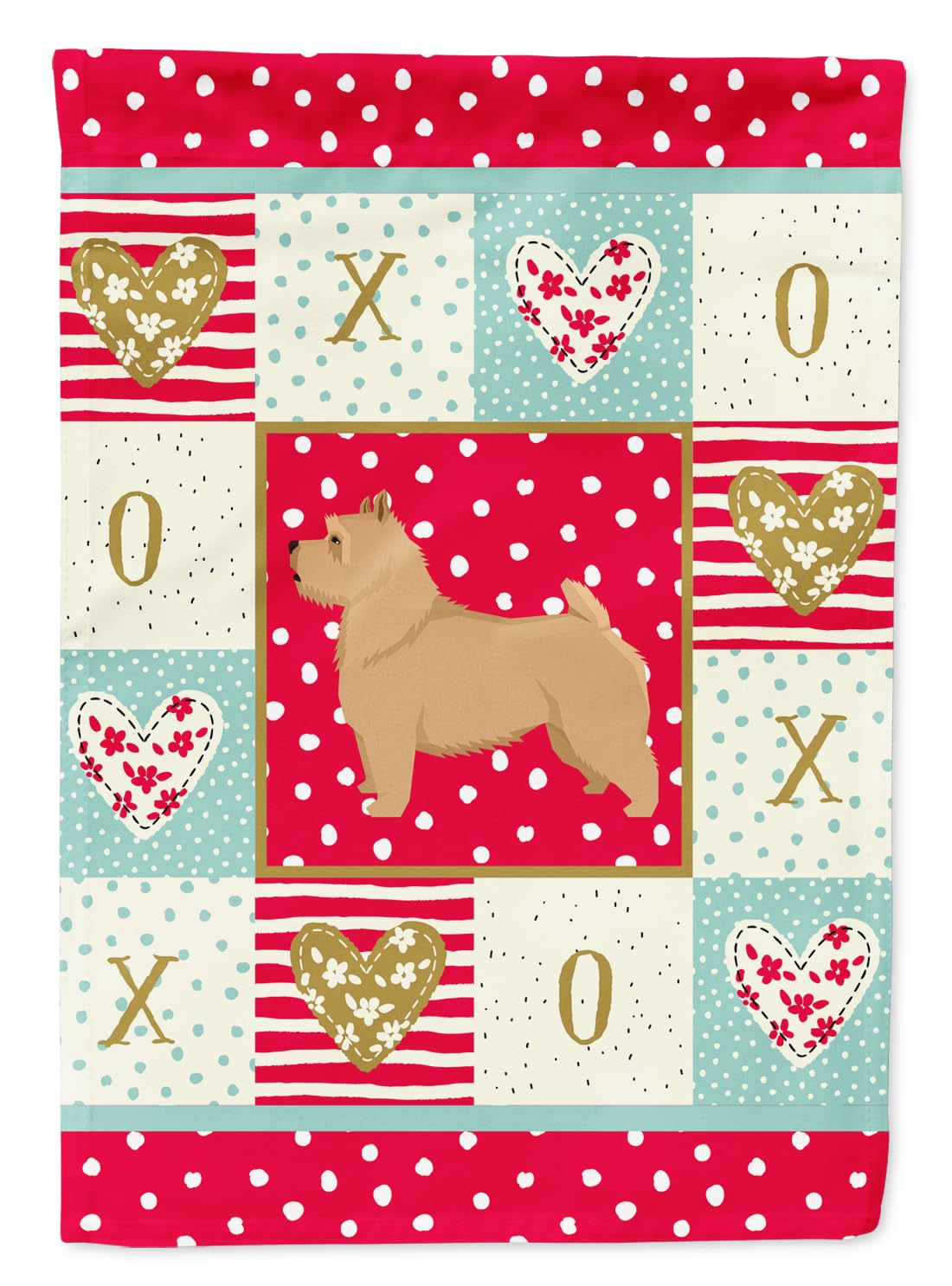 Norwich Terrier Love Flag, grand drapeau de maison coloré célébrant votre compagnon