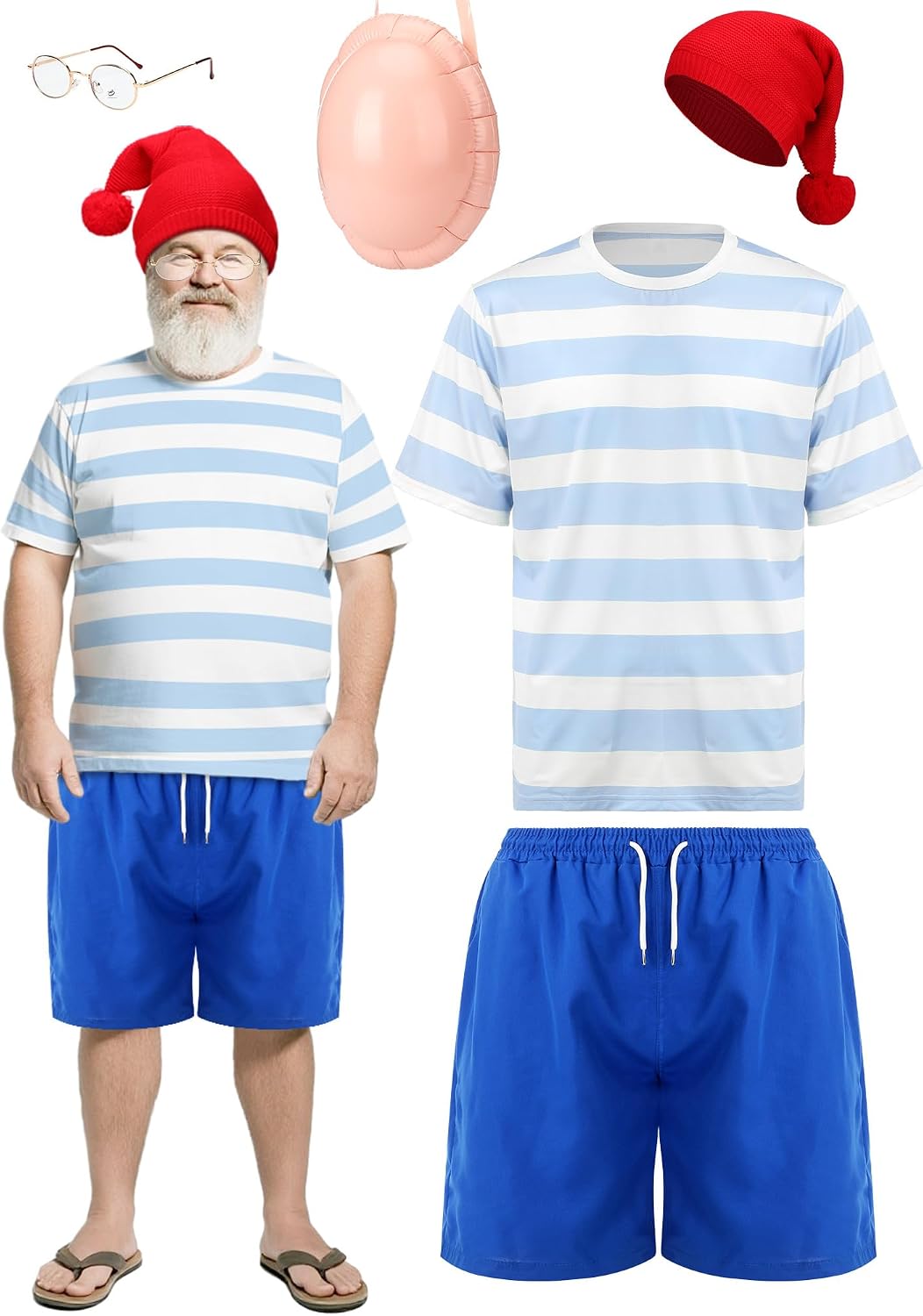 Chicingyou Funny Halloween Costume Set Cartoon Cosplay Hat Shirt Short Costume for Halloween Pirate Outfit Dress up
