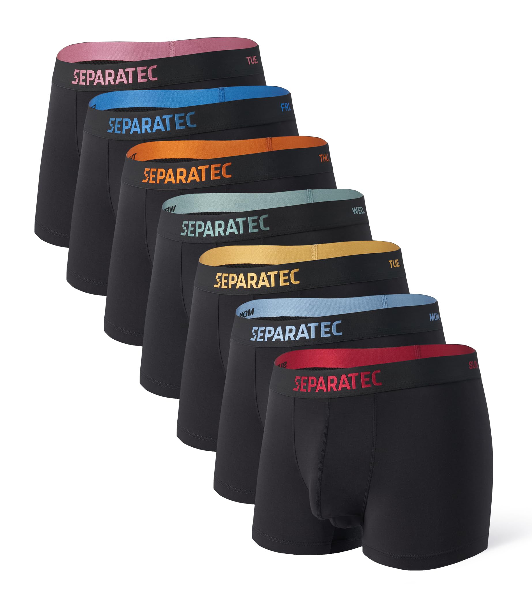 Separatec Dual Pouch Mens Underwear Breathable Cooling Rayon Made from Bamboo Underwear Men, Boxer Briefs and Trunks 7 Pack