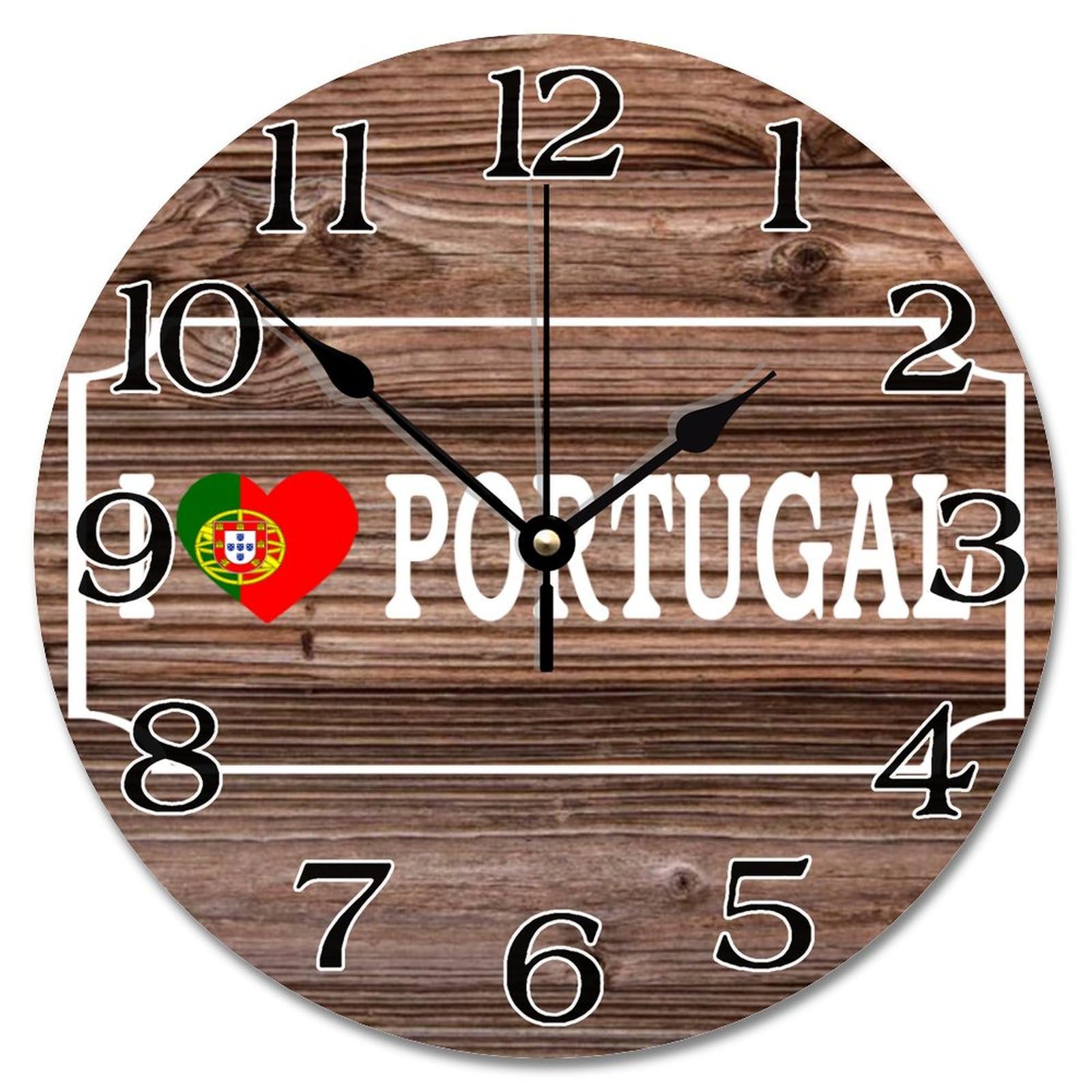 Horloge murale Portugal rustique 38,1 cm pendule à piles sans tic-tac
