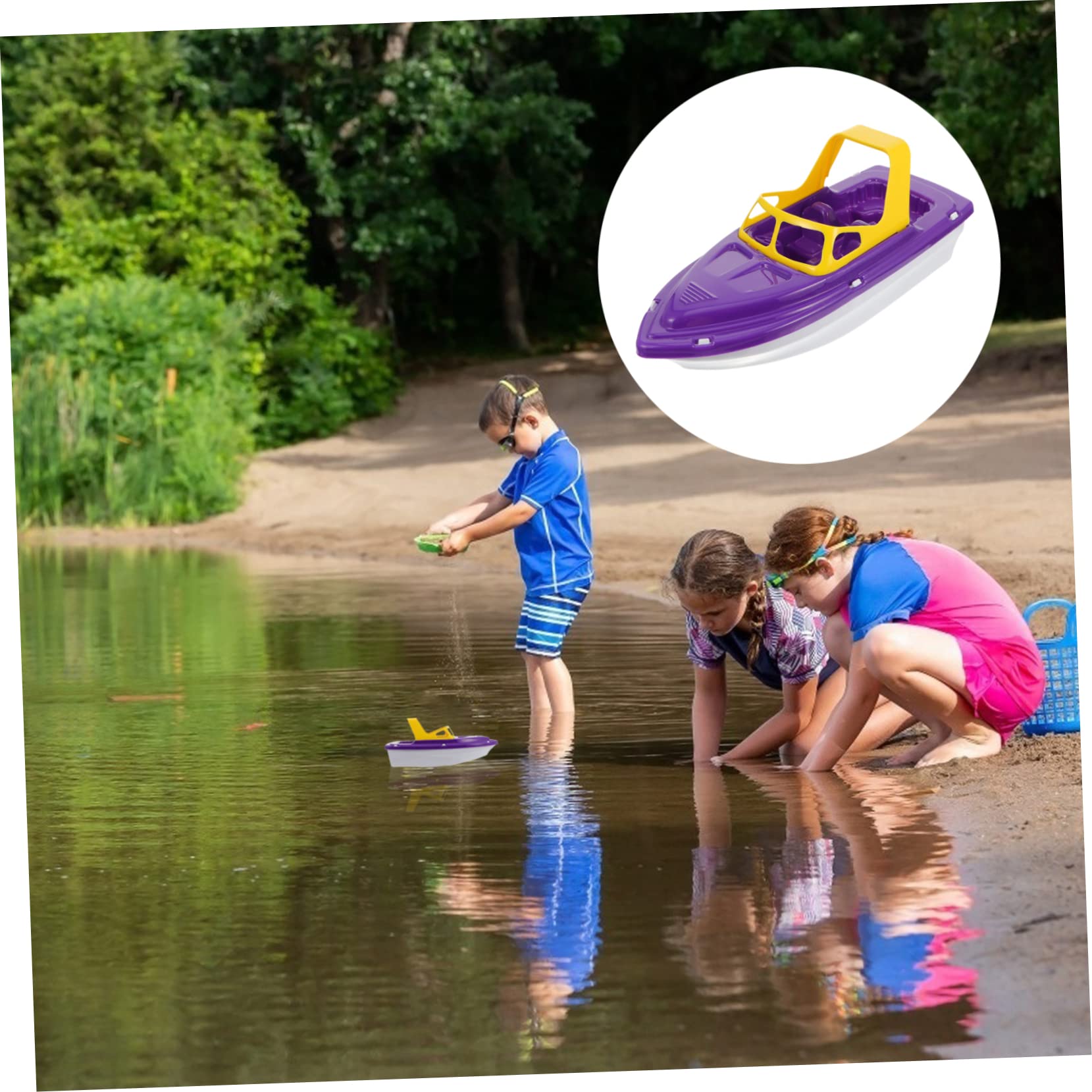 UKCOCO 3 Piezas Juguete de Baño para Niñas Barco de Plástico Flotante de Juguetes de Playa y Ducha y Duradero para Bebés