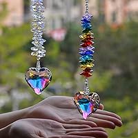 Vista 8 de STINO - 2 prismas grandes de cristal de 5 pulgadas, atrapasoles colgantes con prisma de cristal, fabricante de arco iris para ventanas, balcón