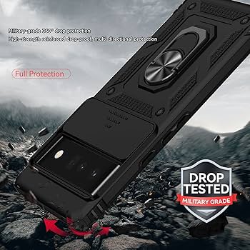 Google Pixel 7 本体 黒 保護ケースとフィルター付き Pixel7 ケース Pro キックスタンド付き 全面保護 耐衝撃 米軍MIL