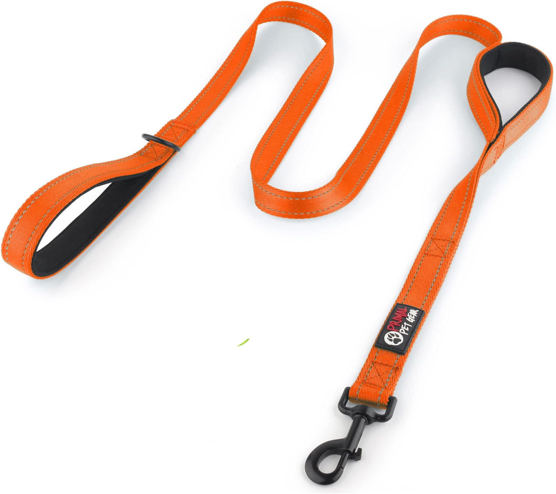 Primal Pet Gear Dog Leash 6ft Long,Traffic Padded Two Handle,Heavy Duty,Reflective Double Handles Lead for Control Safety Training,Leashes for Large Dogs or Medium Dogs,Dual Handles Leads(Orange)