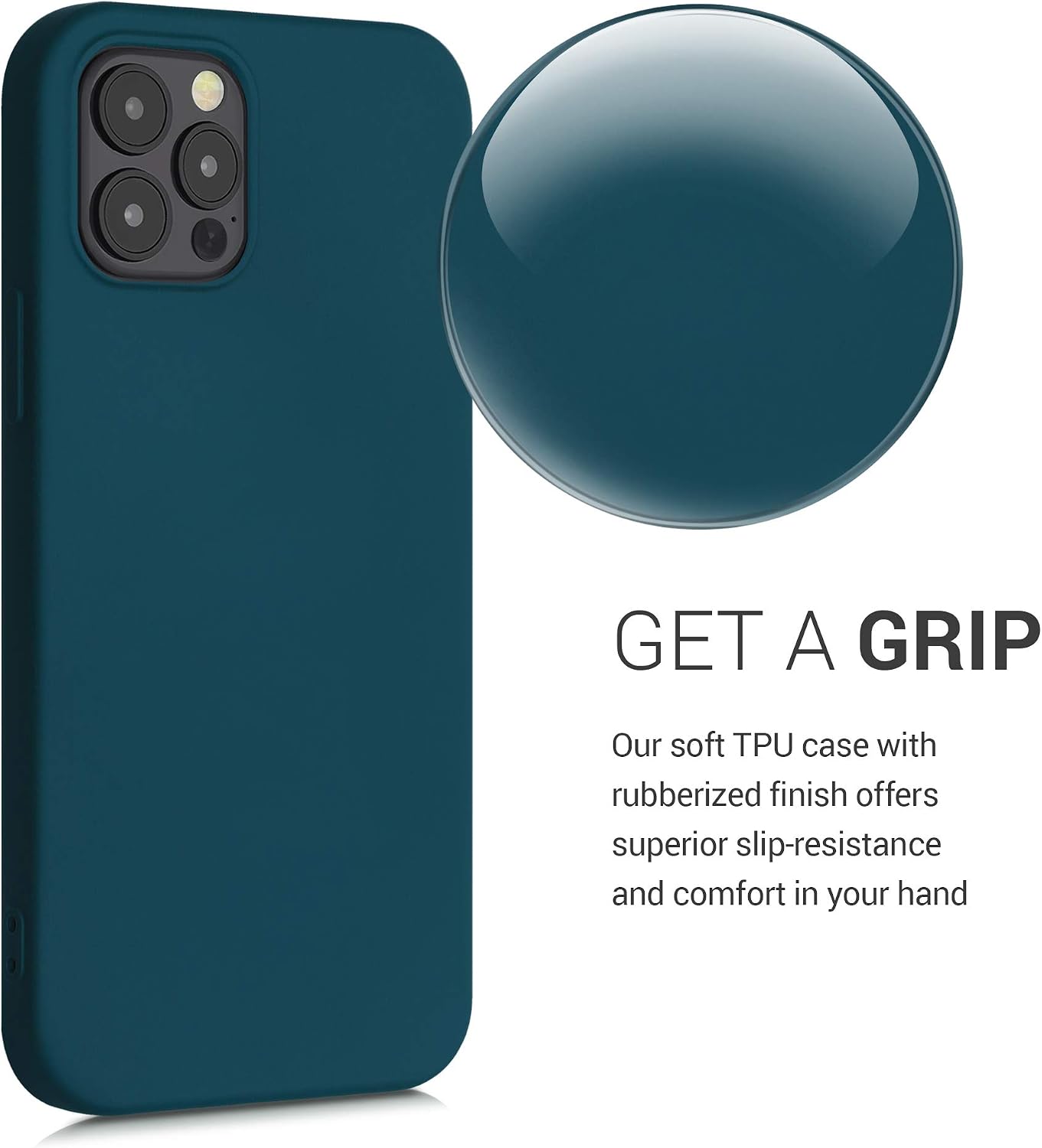 kwmobile Case Compatible with Apple iPhone 12 / iPhone 12 Pro Case - Slim Protective TPU Silicone Phone Cover - Teal Matte