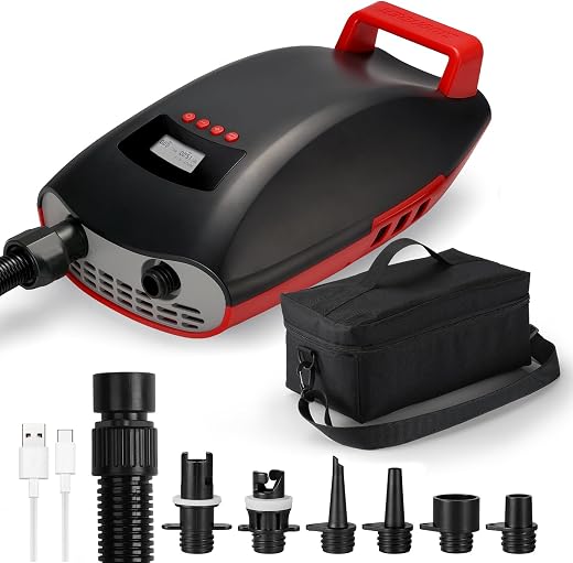 Swonder Seawolf SUP-Pumpe mit 9000mAh Akku, 2X Schnellere 20 PSI Elektrische Luftpumpe mit Doppelkolben, Zweistufen, Aktivem Kühlsystem für…
