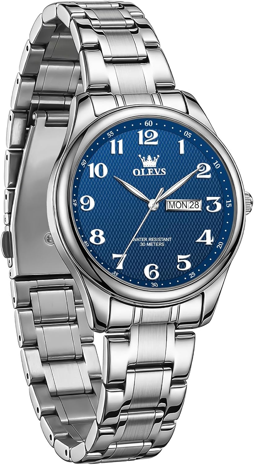 OLEVS Womens Watch Waterproof Dress Stainless Steel Analog Quartz Watches with Day Date & Arabic Numerals Luxury Elegant Watch Easy Read Gift for Her Reloj para Mujer