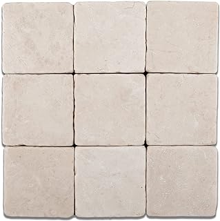 Botticino Fiorito 4 X 4 Tumbled Marble Floor Tile