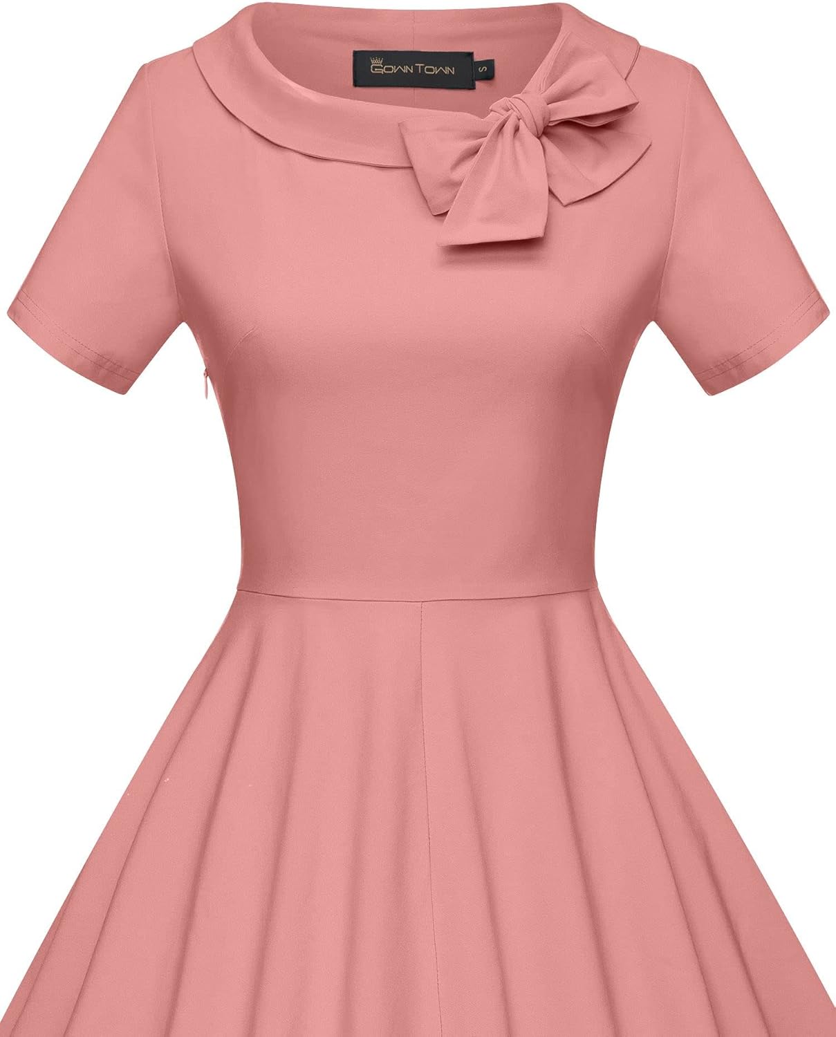 GownTown 1950s Retro Vintage Party Swing Dress with Pockets - Image 5
