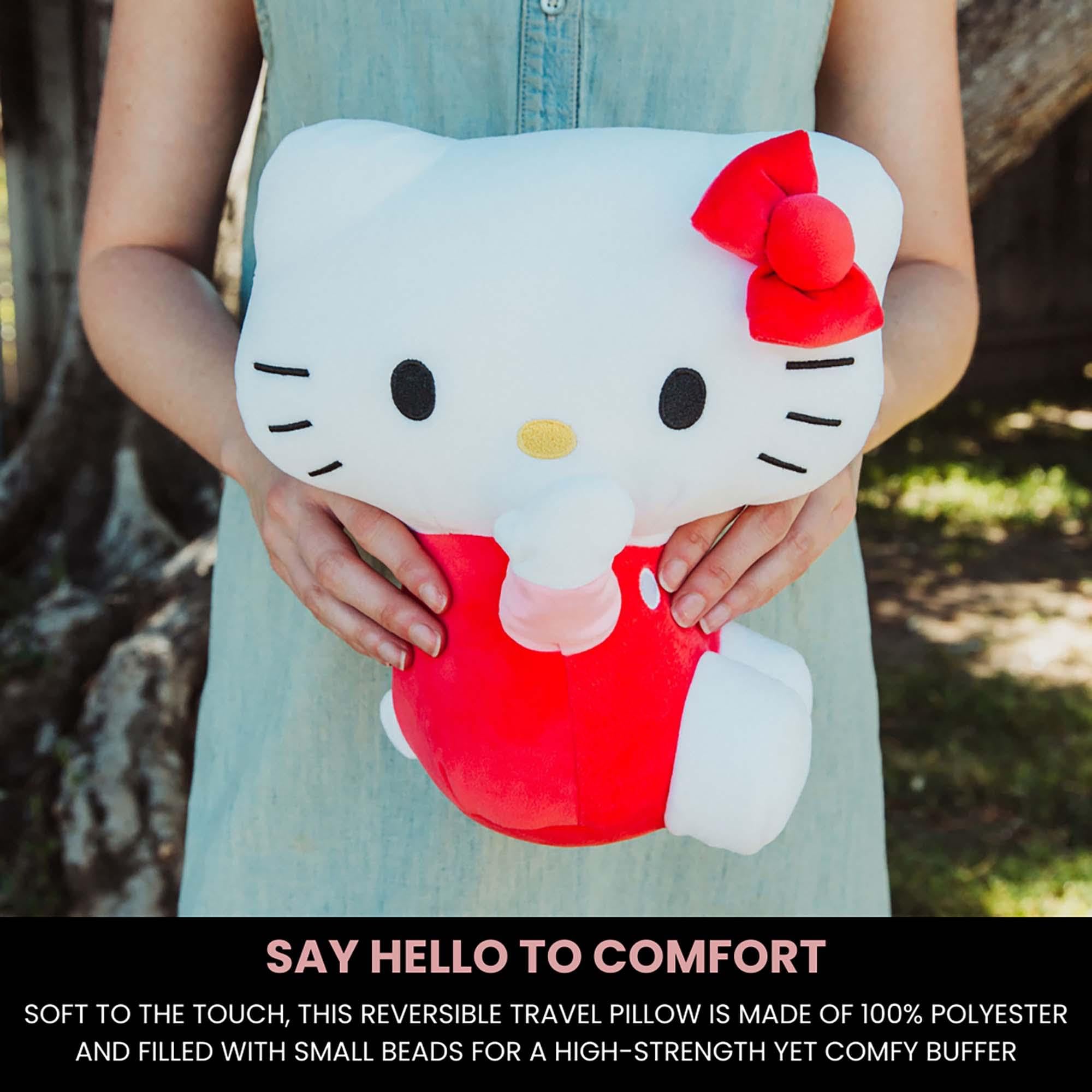 Surreal Entertainment Hello Kitty Sanrio Reversible Neck Roll Pillow and Plush Toy, Red - Image 4