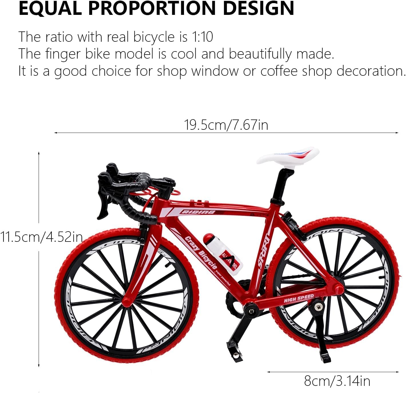 Dita modello di bicicletta, mini bicicletta per mountain bike, giocattolo in miniatura, collezione decorativa per ufficio e casa