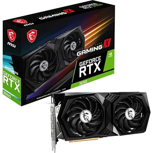 MSI Gaming GeForce RTX 3050 8GB GDRR6 128-Bit HDMI/DP PCIe 4 Torx Twin Fans Ampere OC Graphics Card (RTX 3050 Gaming X 8G)
