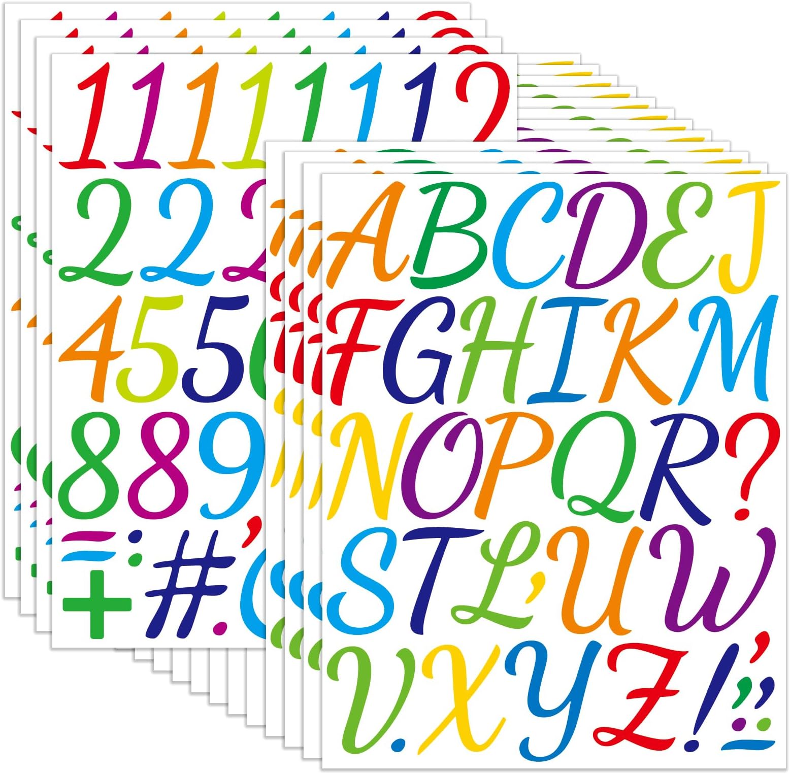 Amazon.com: 13 Sheets 4 Inch Alphabet Stickers Large Sticky Waterproof ...