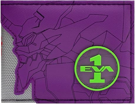 Animation Evangelion Theatrical ROBO-DOU Unit-01 Mecha Wallet Bi-Fold ID & Card Holder, Purple