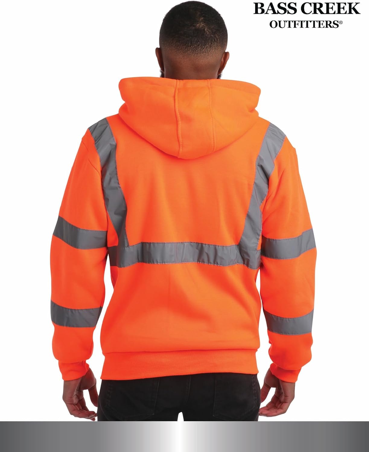 Bass Creek Outfitters Mens High Vis Hoodie - ANSI Class 3 Reflective Sherpa Lined Fleece Safety Work Hoodies for Men (M-XXL) - Image 7