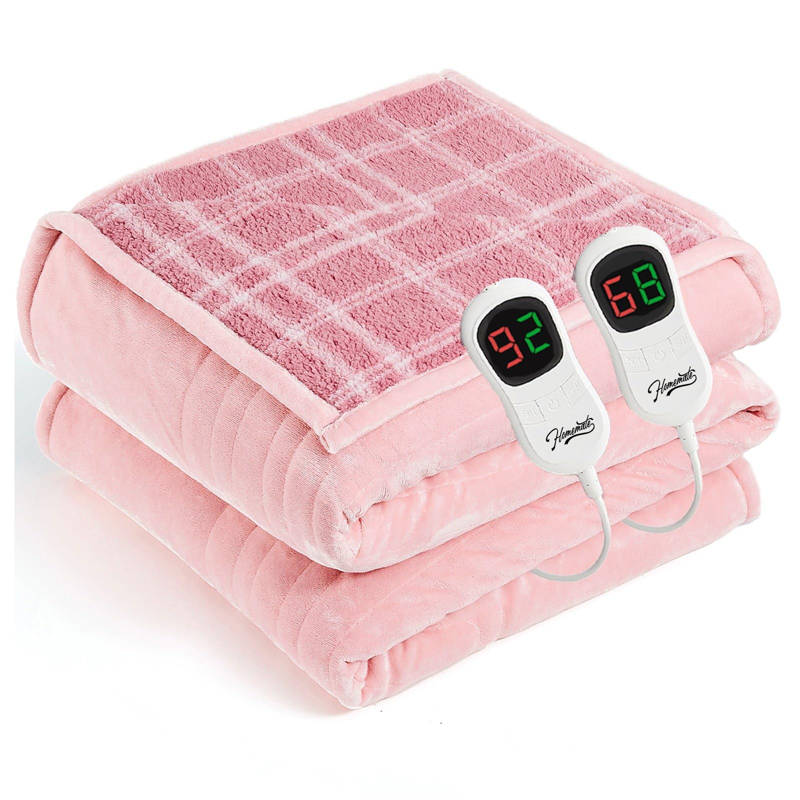 Homemate Electric Blanket Corded Heated Throw 8HR Timer Overheat Protection