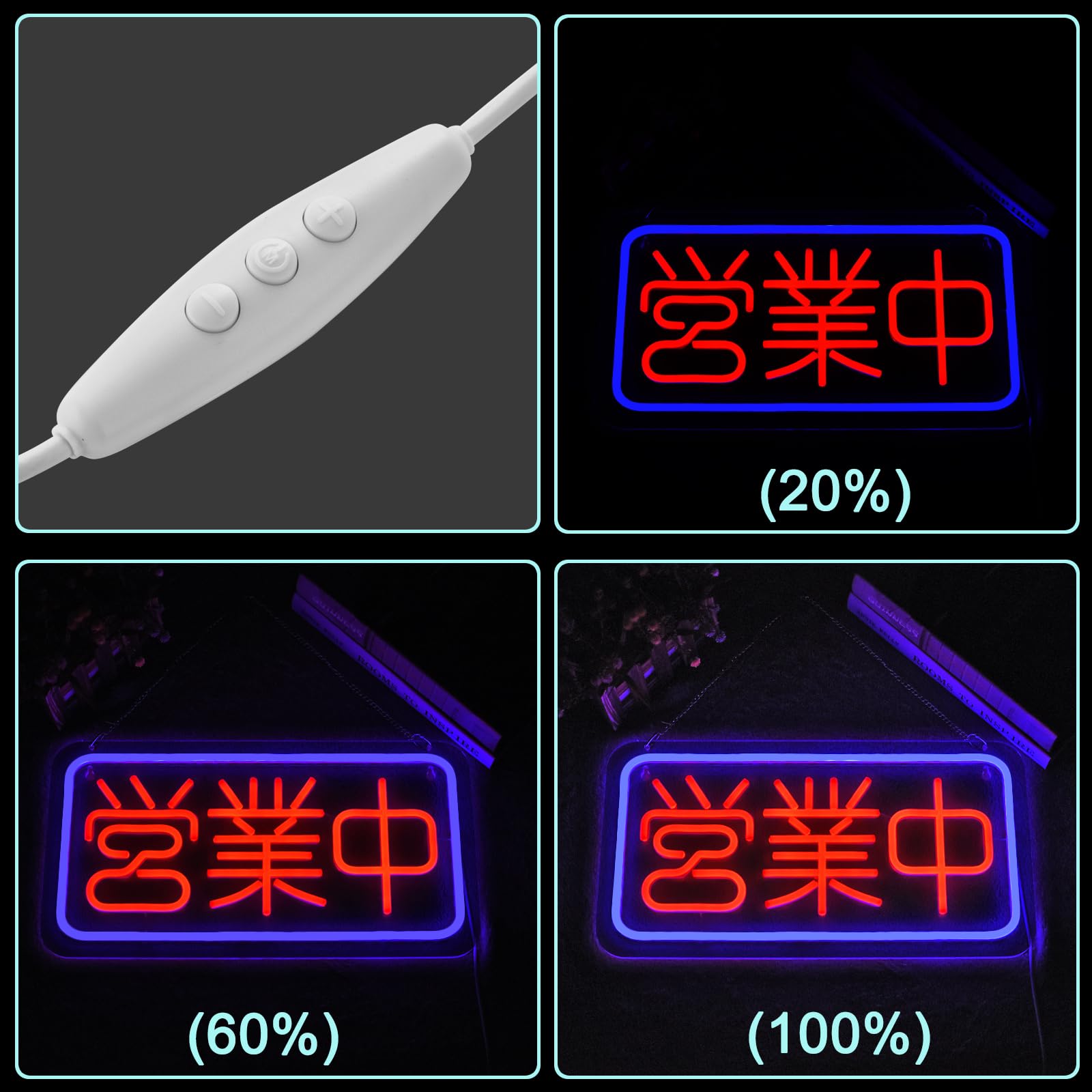 Amazon.com: JOMOBUTY Japanese Open Neon Sign Led Neon Lights with