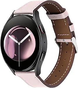 Italy Genuine Leather Watch Bands Men Women Compatible with Samsung Galaxy Watch Band, 20mm 22mm Lugs Watch Straps, Quick Release Wear-resistant Sweat-Resistant Smartwatch Replacement Strap