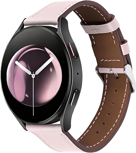 Italy Genuine Leather Watch Bands Men Women Compatible with Samsung Galaxy Watch Band, 20mm 22mm Lugs Watch Straps, Quick Release Wear-resistant Sweat-Resistant Smartwatch Replacement Strap
