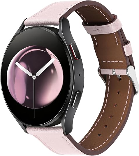 Italy Genuine Leather Watch Bands Men Women Compatible with Samsung Galaxy Watch Band, 20mm 22mm Lugs Watch Straps, Quick Release Wear-resistant Sweat-Resistant Smartwatch Replacement Strap