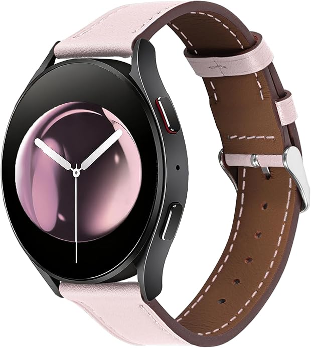 Italy Genuine Leather Watch Bands Men Women Compatible with Samsung Galaxy Watch Band, 20mm 22mm Lugs Watch Straps, Quick Release Wear-resistant Sweat-Resistant Smartwatch Replacement Strap