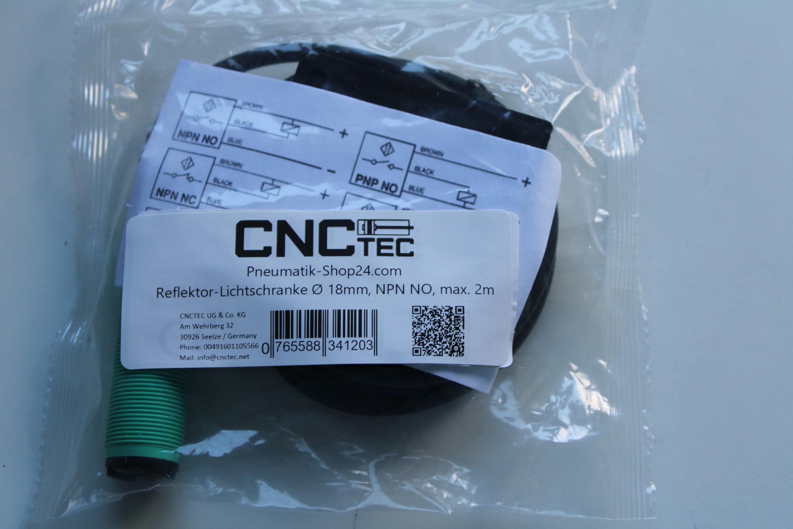 Sensore Fotoelettrico CNCTEC - Riflettente, PNP NC, 6-36V DC, Portata 2 Metri - Foto 3