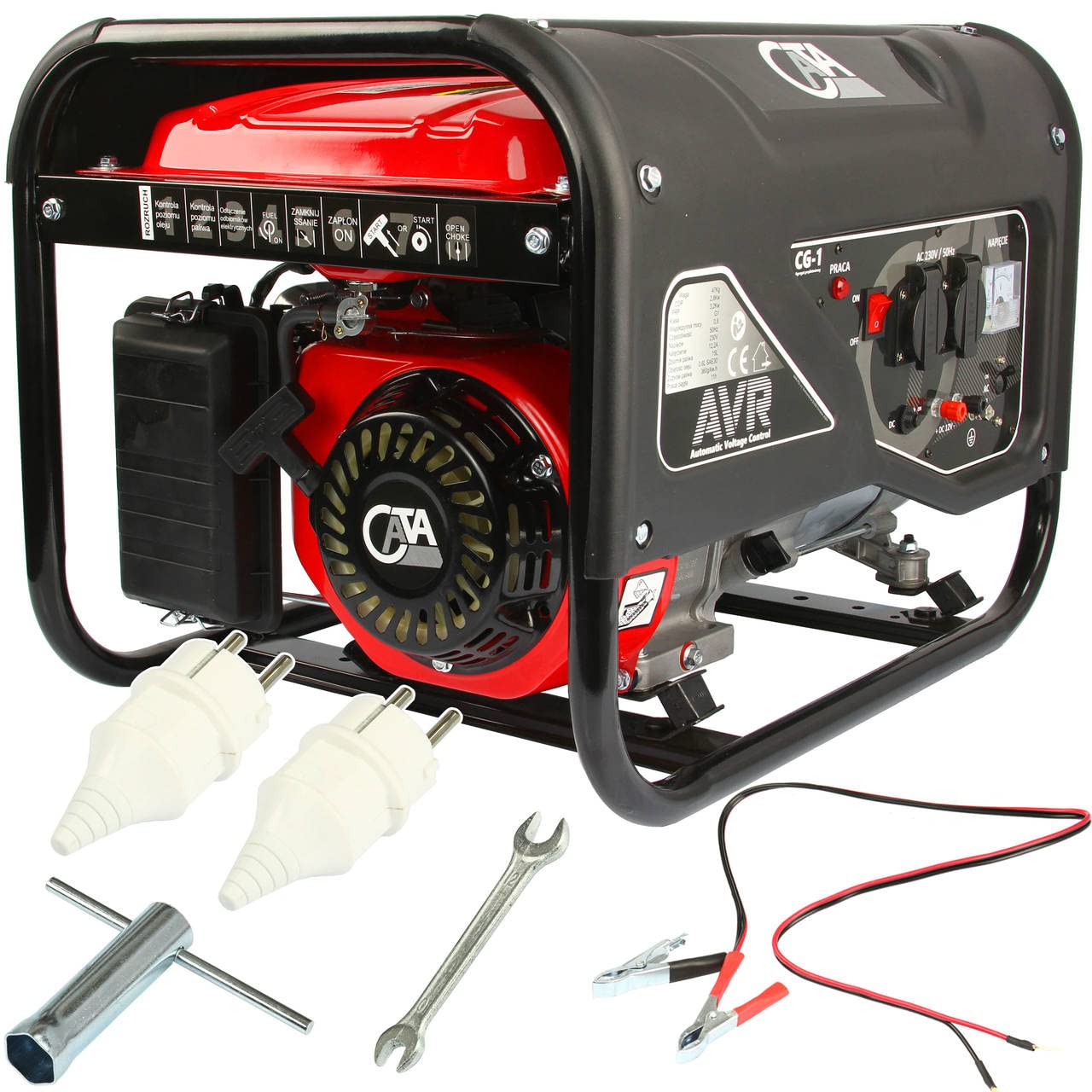Generatore di Corrente Elettrica Elettricità Cata | a Benzina 15L | 3,2 kW | Portatile | 7CV 210cc | Funzionamento Continuo per 11h
