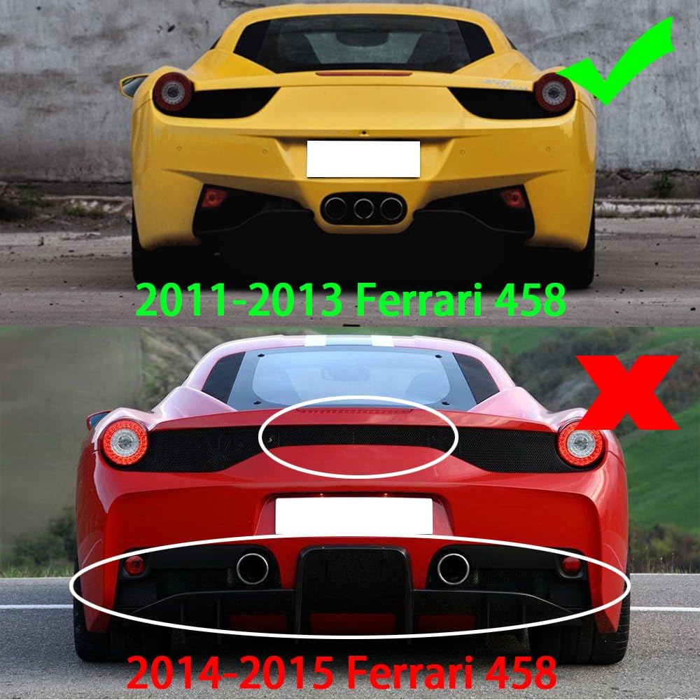 Trunk Spoiler Compatible with Ferrari 458 Italia 2011 2012 2013 Customized Carbon Fiber CF GT Racing Rear Boot Lid Highkick Spoiler Wing Lip