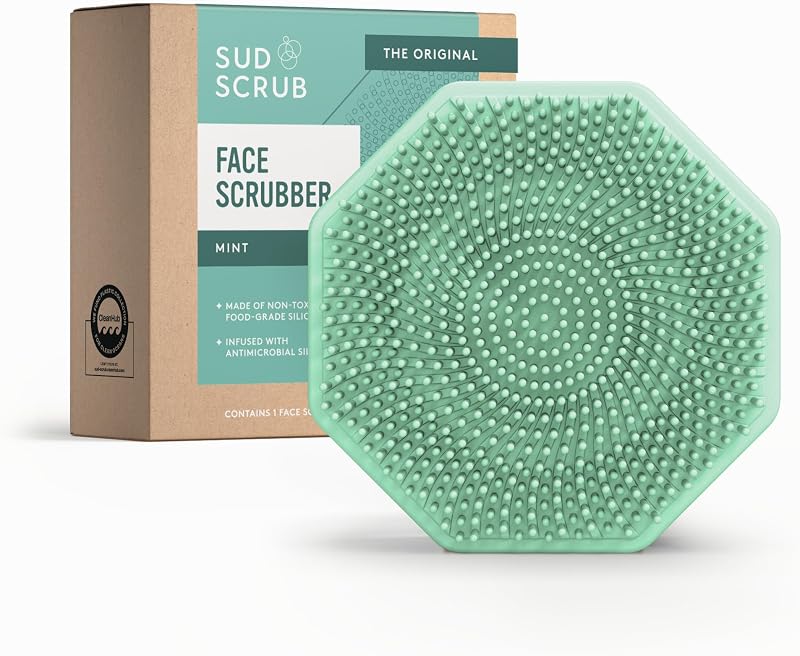 Escova manual de silicone para limpeza facial Sud Scrub, cor Mint