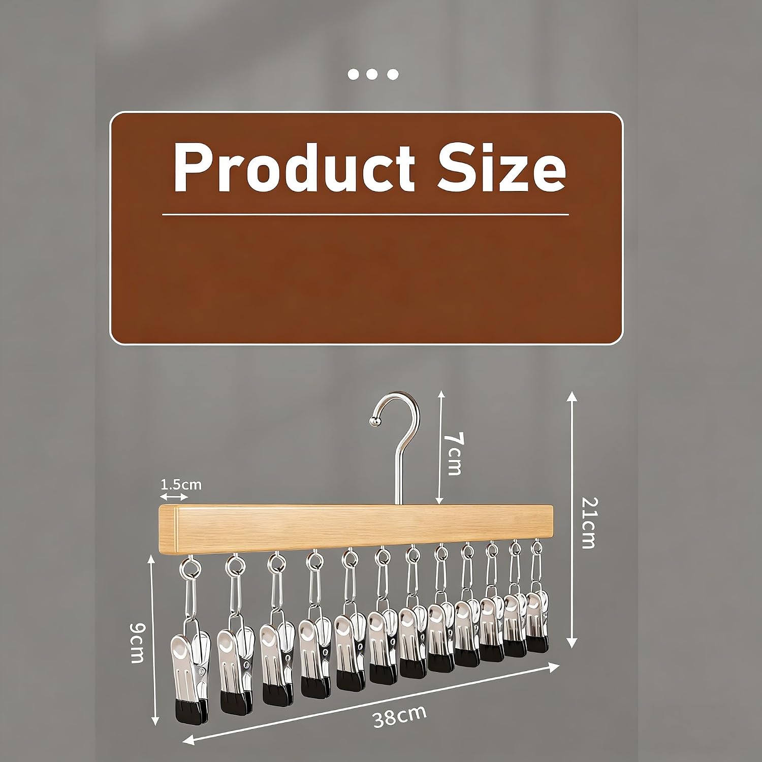 Closet Organizer with 12 Clips, Pants Hangers with Clips, Legging Organizer 360° Rotating Space Saving Hanging Closet Organizers and Storage (Vintage)