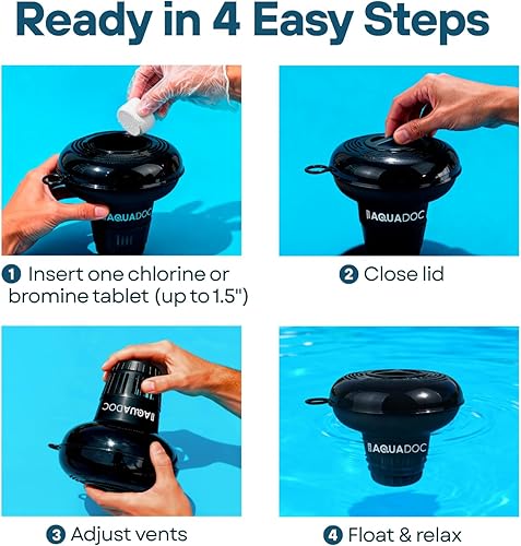 Miniatura 6 de MAV AquaDoc Flotador de tabletas de bromo y cloro para tabletas de 1.5 pulgadas para jacuzzis inflables