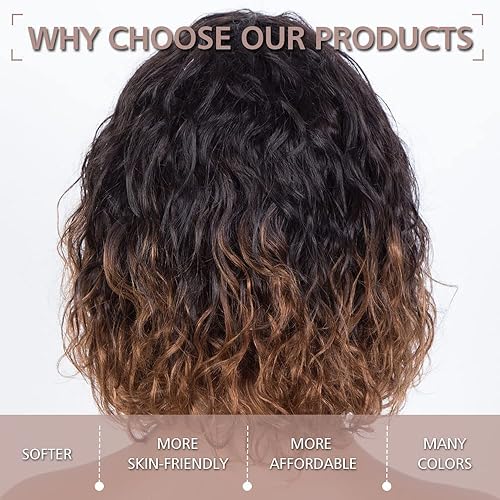Miniatura 5 de FASHION IDOL Peluca de cabello humano rizado estilo Bob con flequillo para mujeres negras, 10 pulgadas de onda profunda, cabello humano virgen