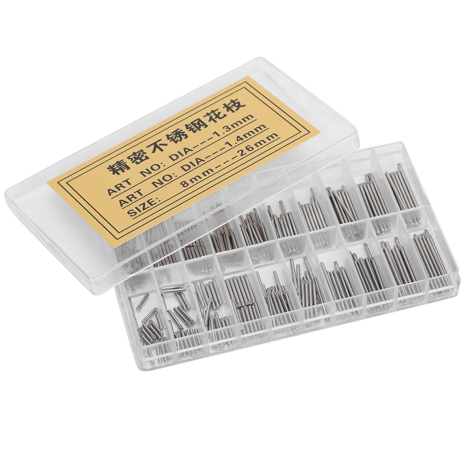 1.3Mm/1.4Mm 8‑26Mm Stainless Steel Watch Band Pins, Watch Band Link Cotter Pins Spring Bars Tools, 300Pcs Watch Bracelet Pin Friction Assortment Watch Repairing Accessories