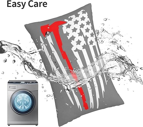Miniatura 7 de Funda de almohada fina con bandera de línea roja de 14 x 20 pulgadas, 16 x 24 pulgadas, 20 x 30 pulgadas, funda de almohada para cama, sofá,