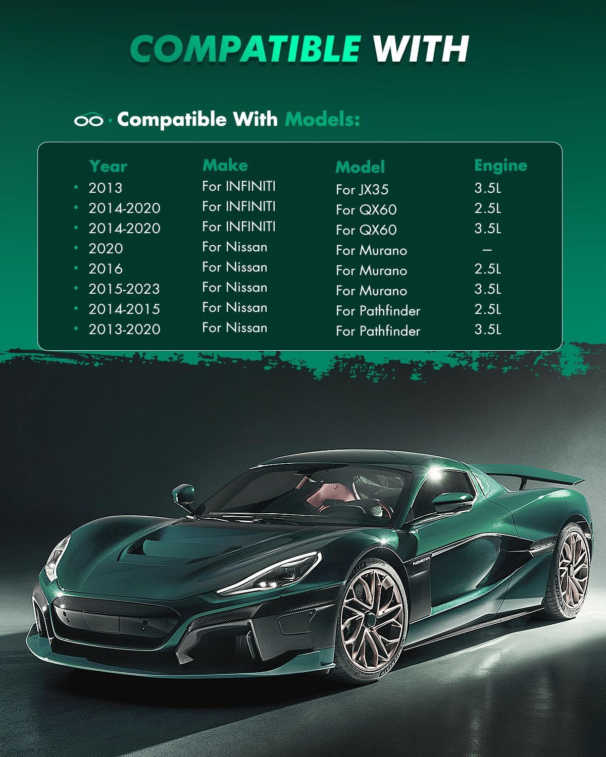 SCITOO D1649 Ceramic Brake Pads Sets Front w/Hardware Replacement For INFINITI For JX35 2013,For INFINITI For QX60 2014-2019,For Nissan For Murano 2015-2020,For Nissan For Pathfinder 2013-2019