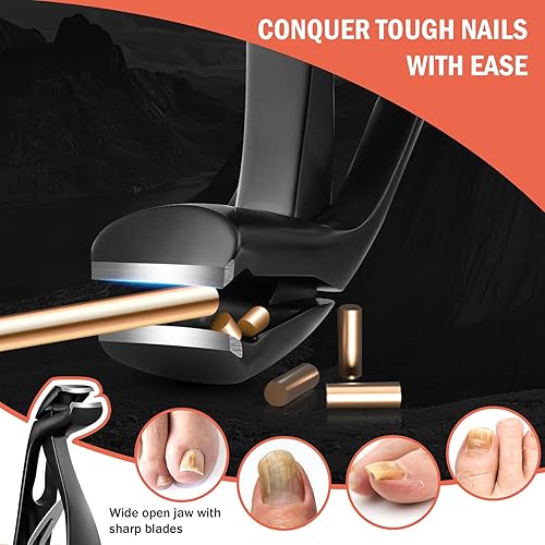 Miniatura 4 de BEZOX Cortauñas en ángulo para la cabeza y los dedos de los pies para personas mayores para uñas gruesas, cortaúñas ergonómicas para uñas gruesas,