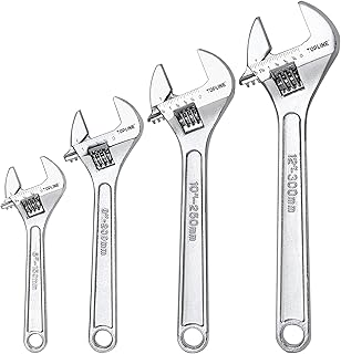 Sponsored Ad - TOPLINE 4-piece Adjustable Wrench Set, Polished Wrench Set with Double Color Included 12-In, 10-In, 8-In, ...
